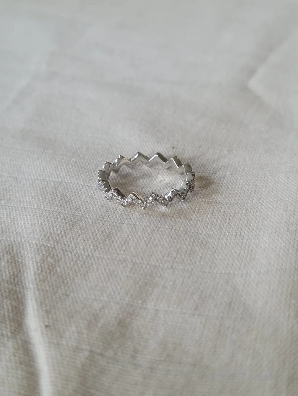 Silver Rhinestone Chevron Ring - Picture 1 of 4